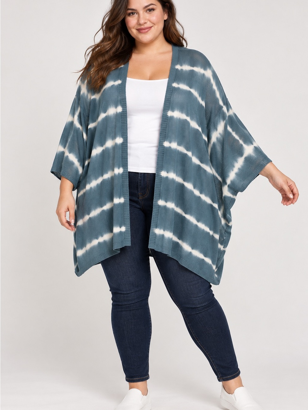 torrid Blue Tie-Dye Open Front Kimono